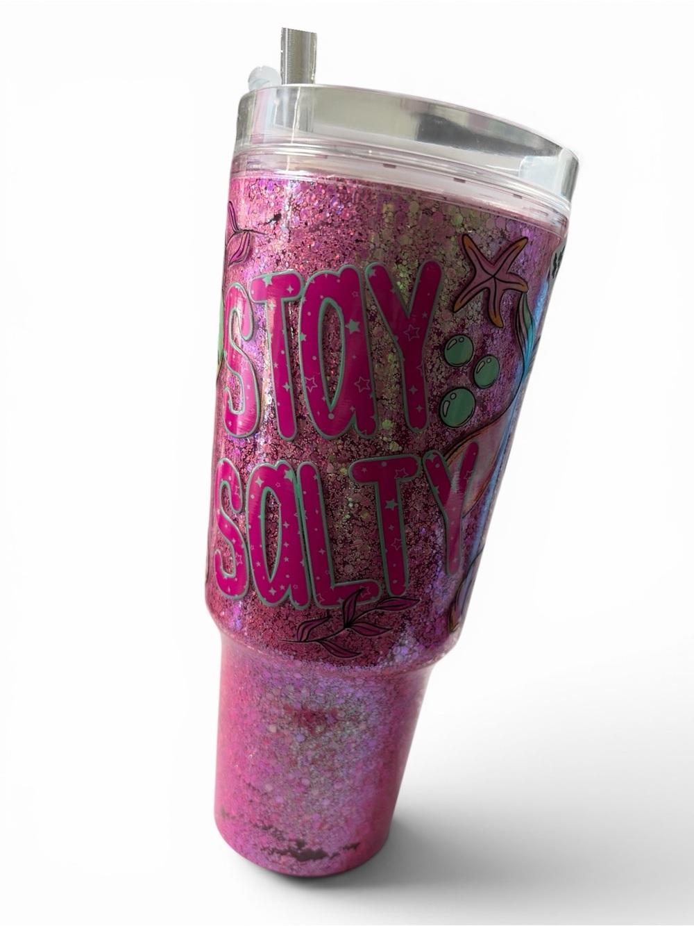 Stay Salty 30 oz Dry Glitter Tumbler Discounted Due to Flaw